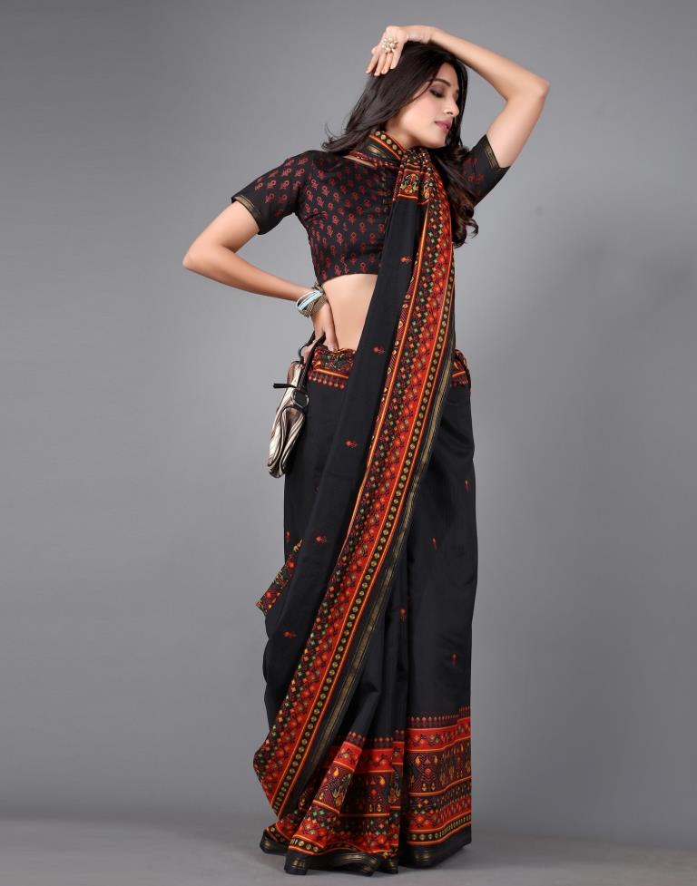 Black Printed Saree | 2306S120