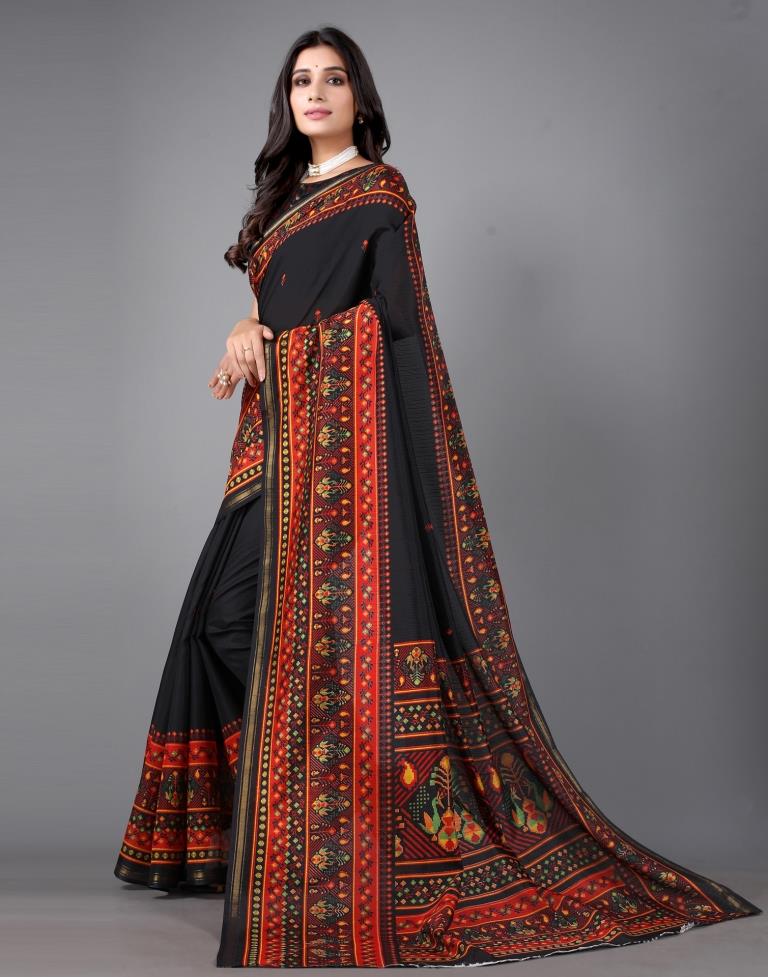 Black Printed Saree | 2306S120