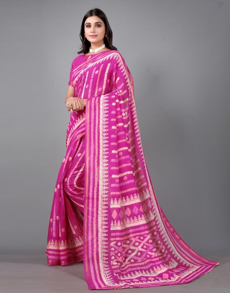 Pink Cotton Saree | 2308S122
