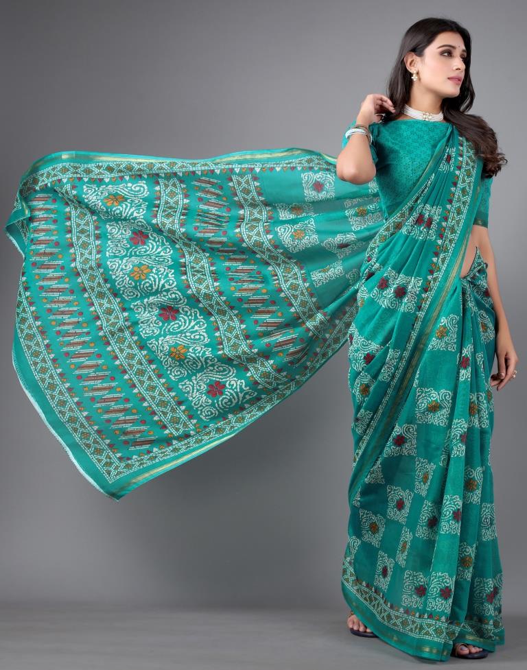 Rama Geen Cotton Saree | 2308S124
