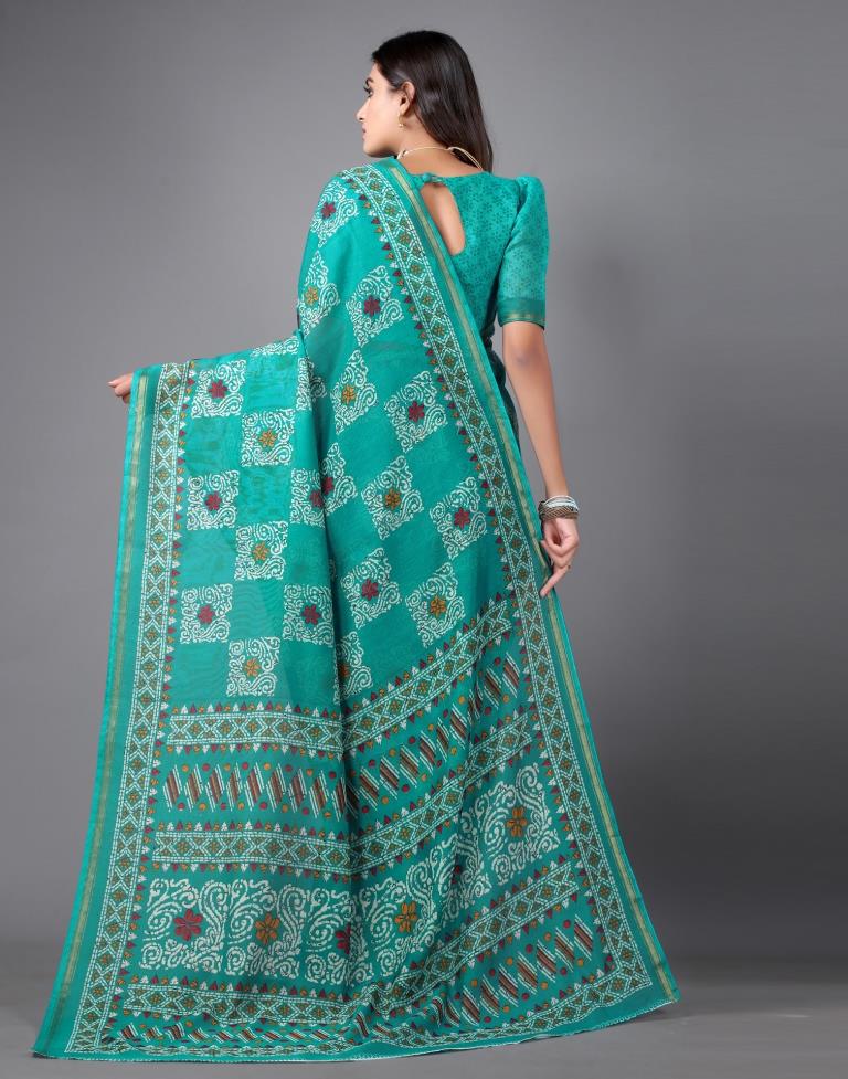 Rama Geen Cotton Saree | 2308S124