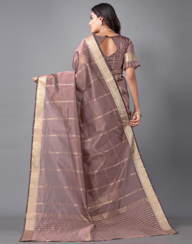 Rosewood Woven Organza Saree | 2309S132