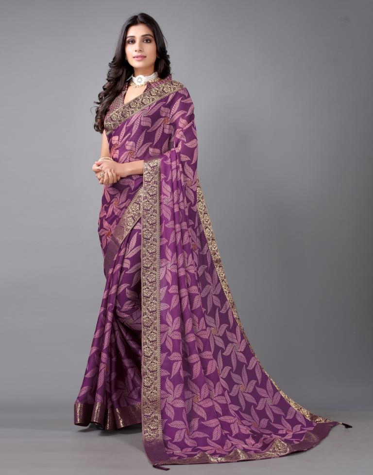 Purple Chiffon Saree | 2312S112