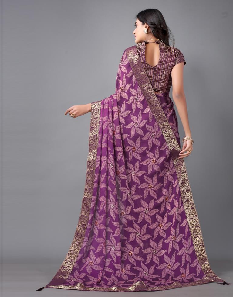Purple Chiffon Saree | 2312S112