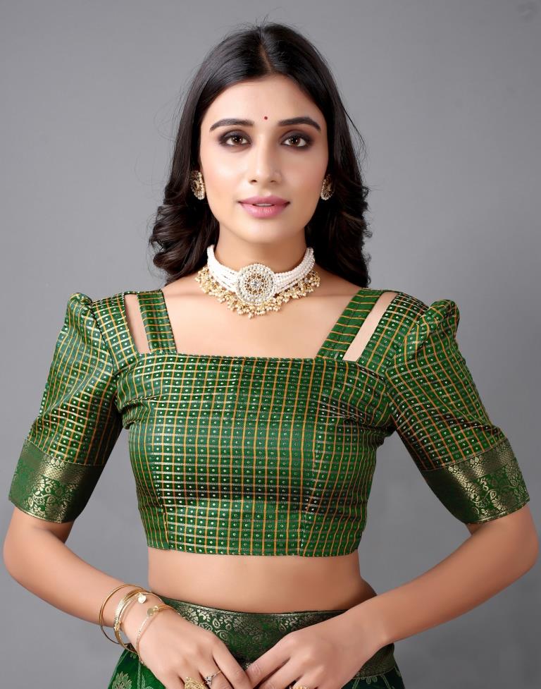 Bottle Green Chiffon Saree | 2312S114