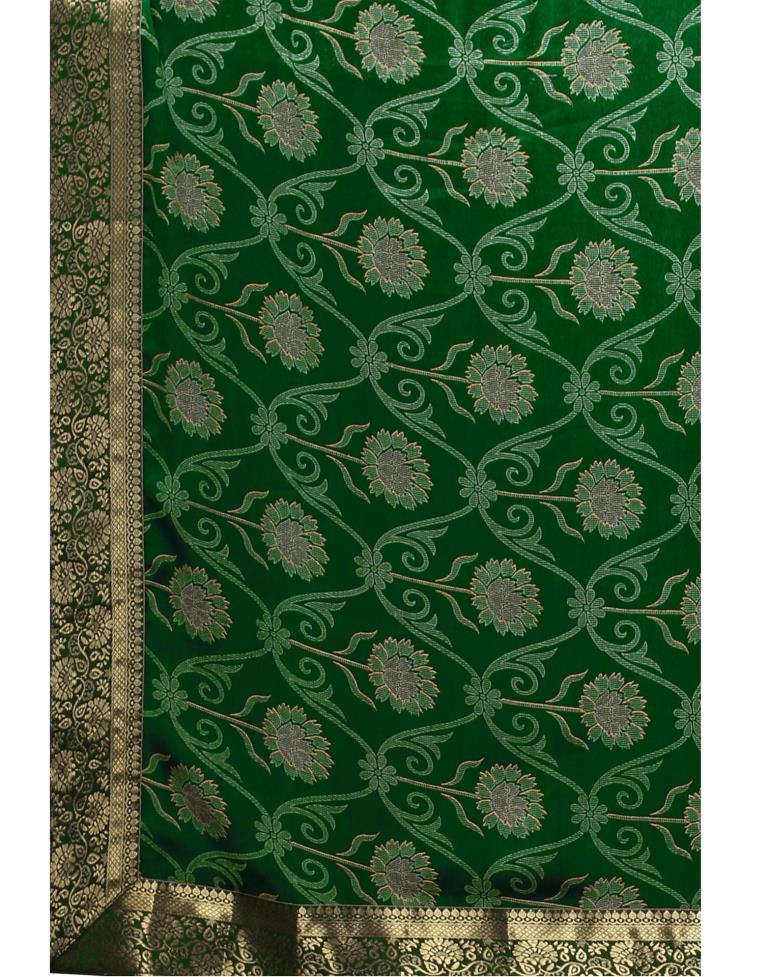 Bottle Green Chiffon Saree | 2312S114