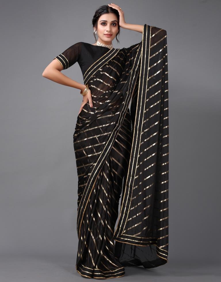 Black Silk Saree | 2314S158