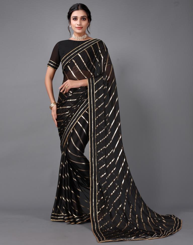 Black Silk Saree | 2314S158