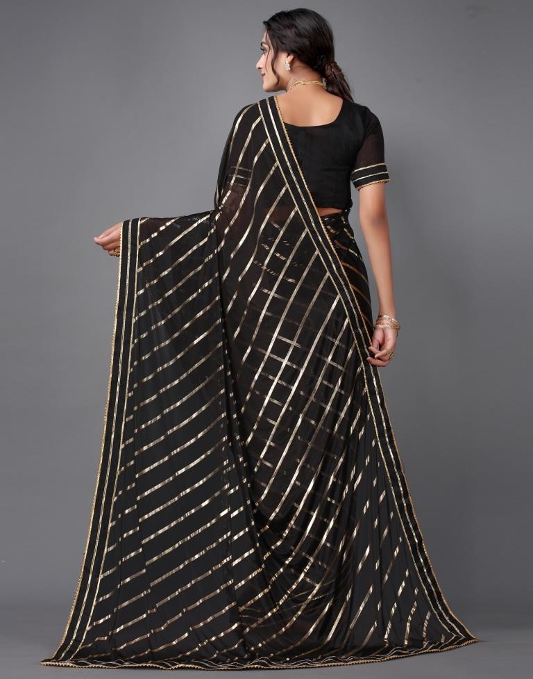 Black Silk Saree | 2314S158