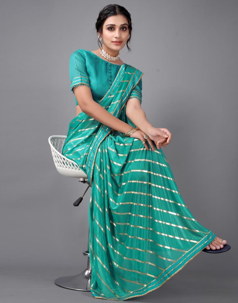Turquoise green Silk Saree | 2314S159