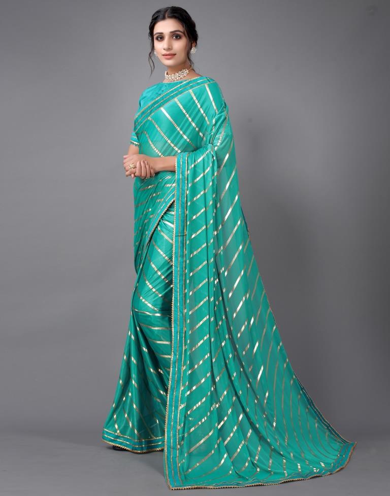 Turquoise green Silk Saree | 2314S159
