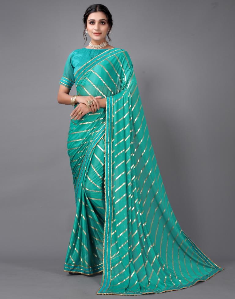 Turquoise green Silk Saree | 2314S159