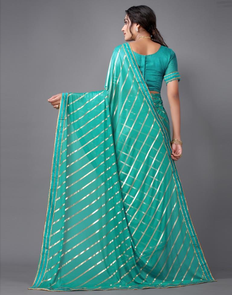 Turquoise green Silk Saree | 2314S159