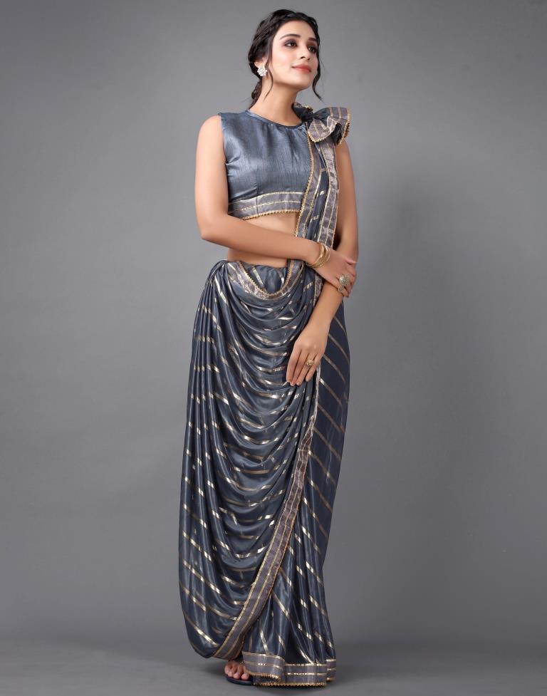 Grey Silk Saree | 2314S160