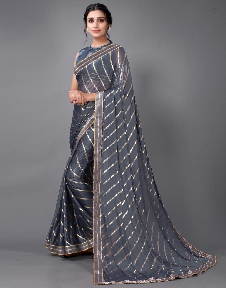 Grey Silk Saree | 2314S160