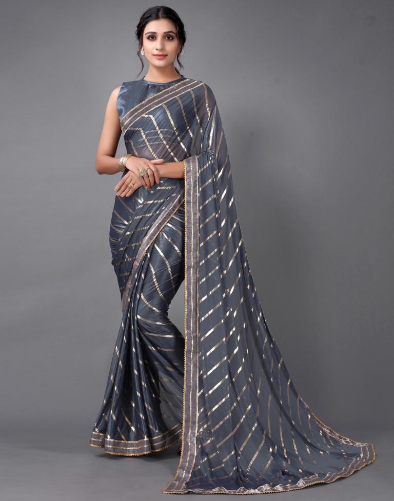 Grey Silk Saree | 2314S160