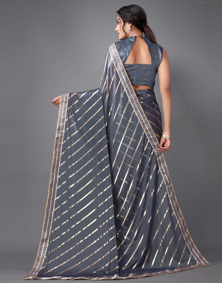 Grey Silk Saree | 2314S160