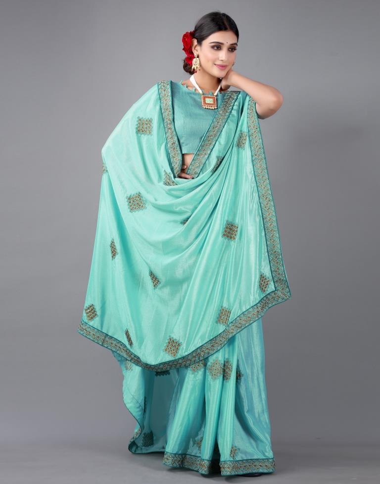 Blue Embroidery Saree | 2316S193