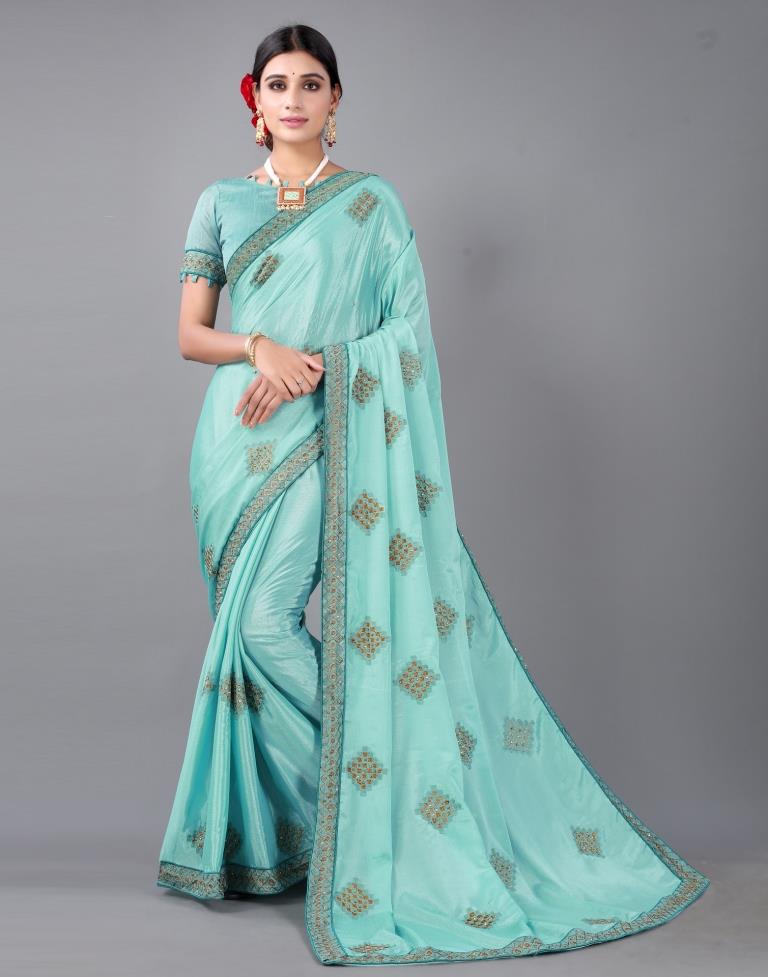 Blue Embroidery Saree | 2316S193