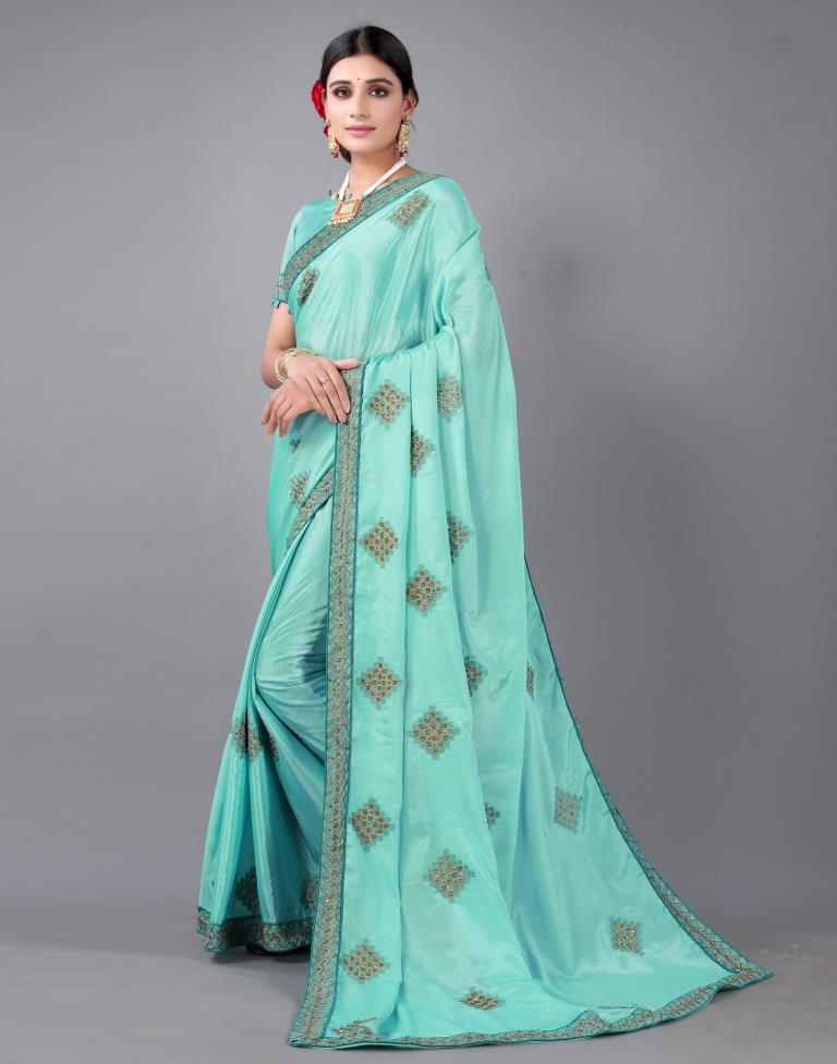 Blue Embroidery Saree | 2316S193