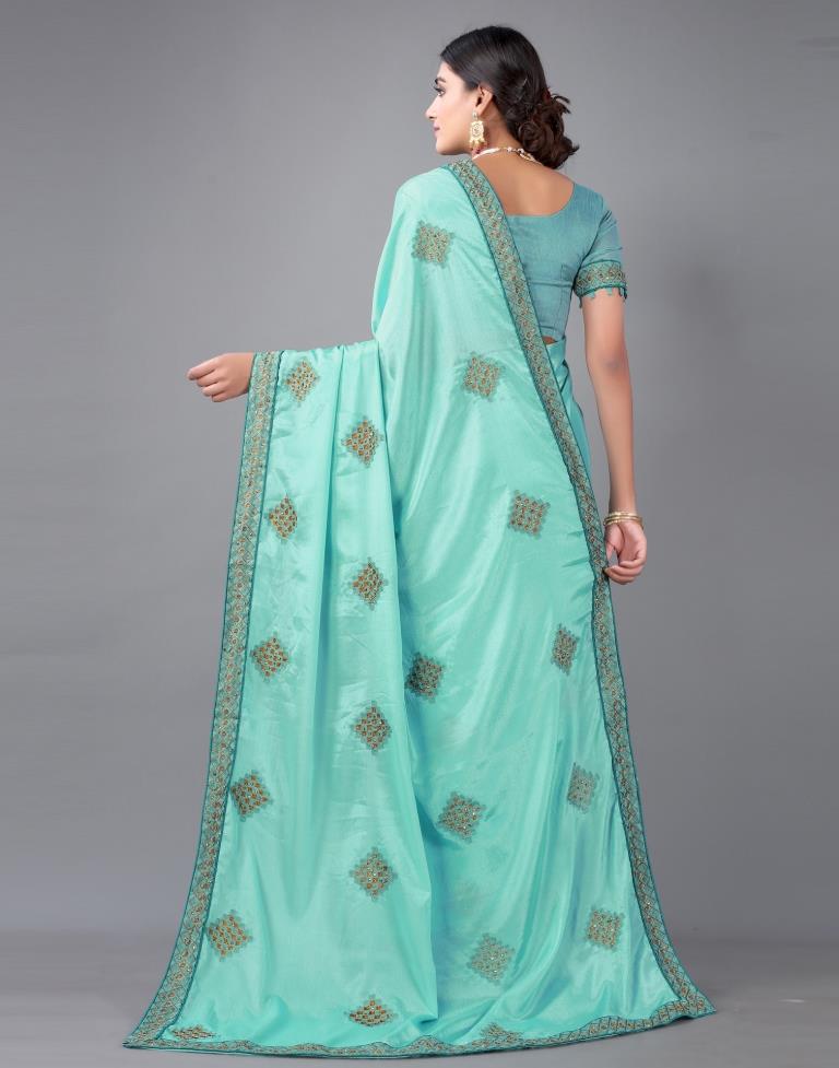 Blue Embroidery Saree | 2316S193