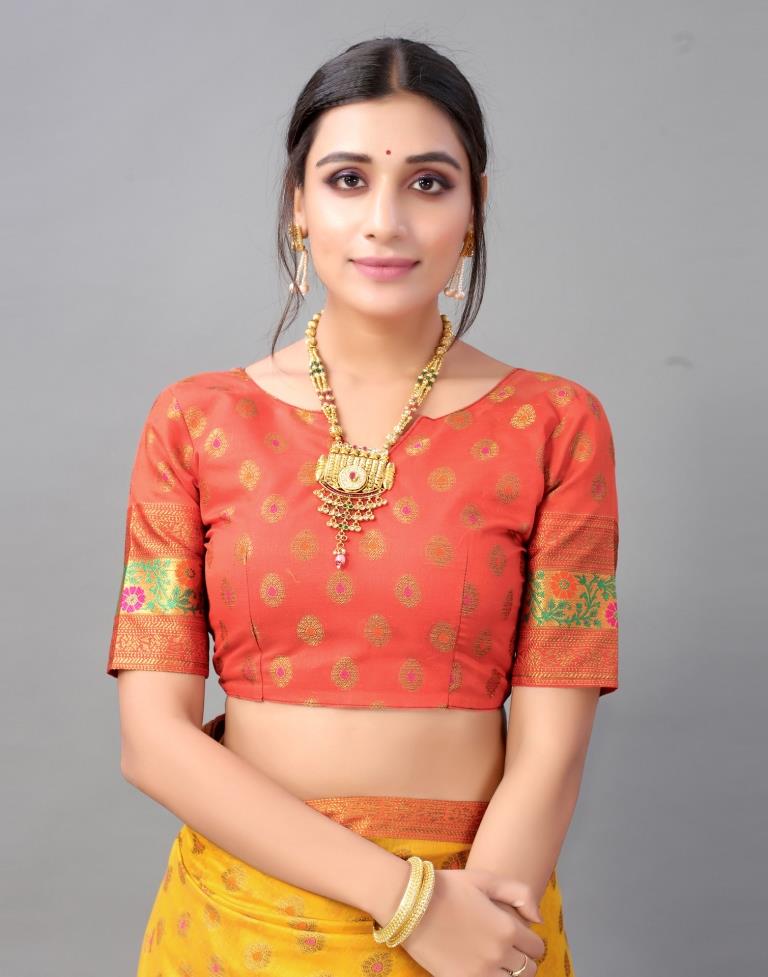 Turmeric Yellow Cotton Silk Saree