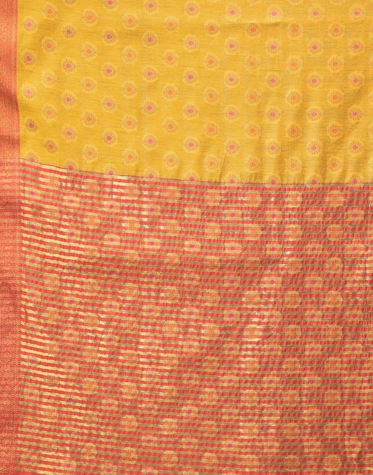 Turmeric Yellow Cotton Silk Saree