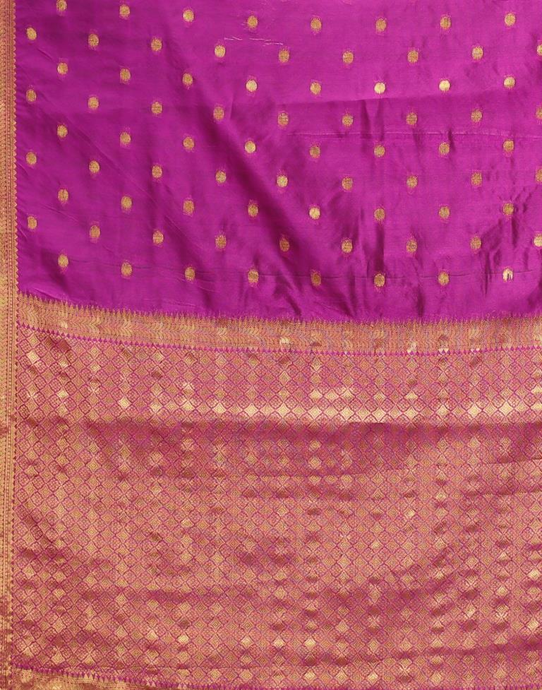 Purple Banarasi Chanderi Silk Saree