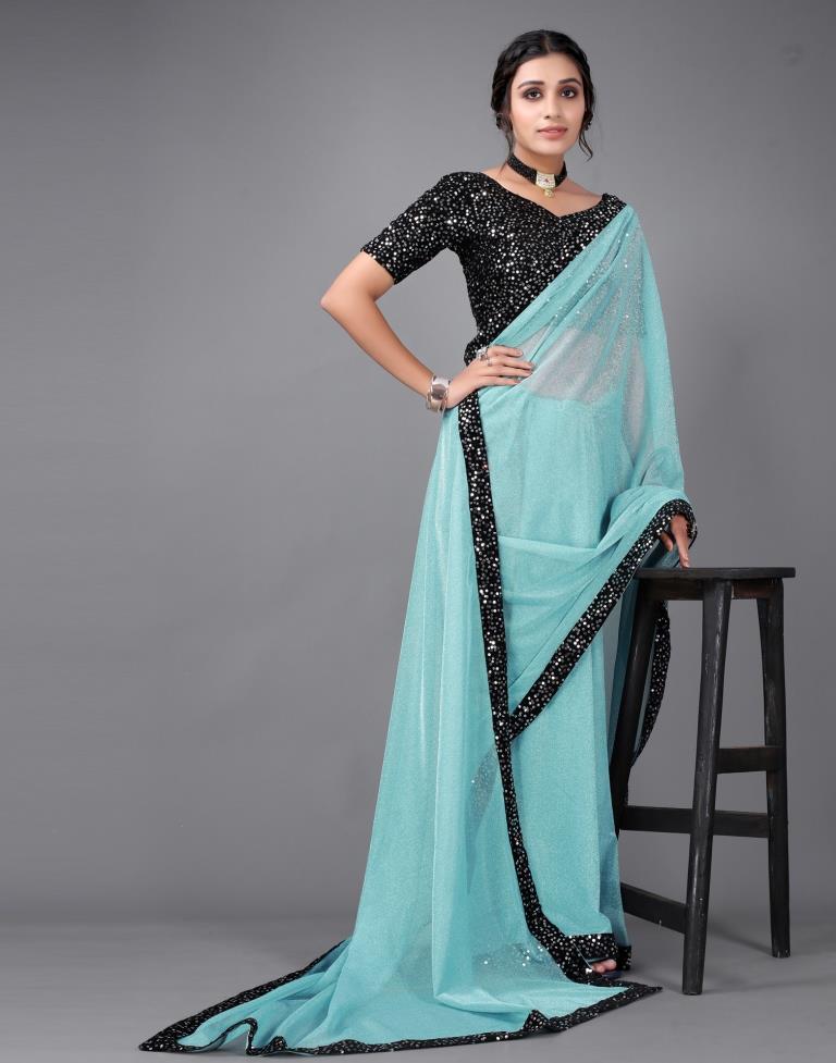 Blue Sequins Saree | 2321S175
