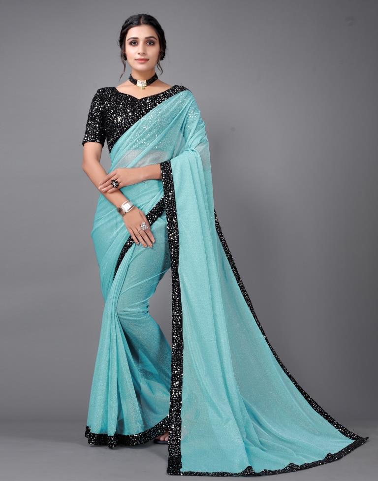 Blue Sequins Saree | 2321S175