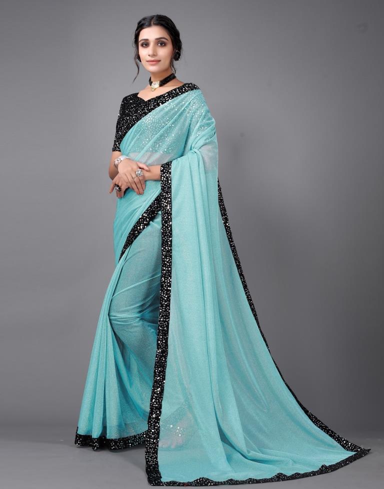 Blue Sequins Saree | 2321S175