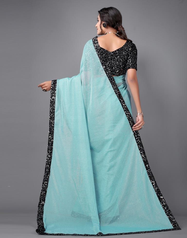 Blue Sequins Saree | 2321S175