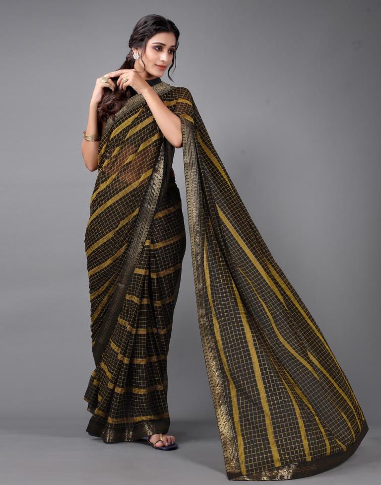 Black Printed Saree | 2323S204