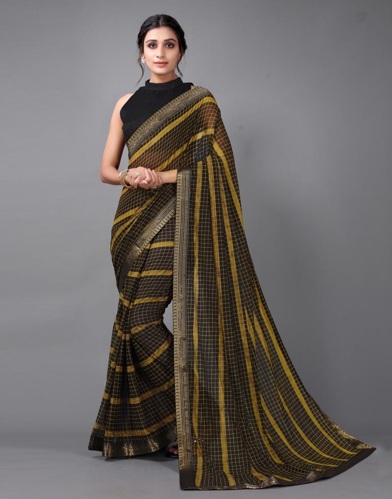 Black Printed Saree | 2323S204