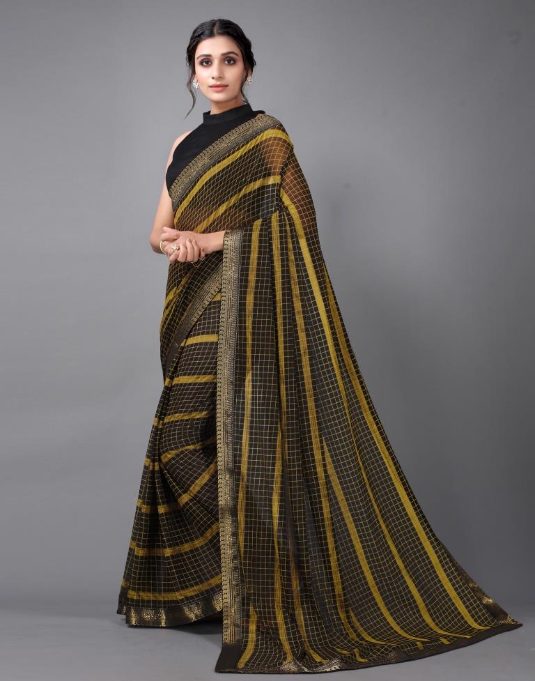 Black Printed Saree | 2323S204