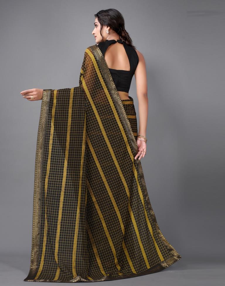 Black Printed Saree | 2323S204