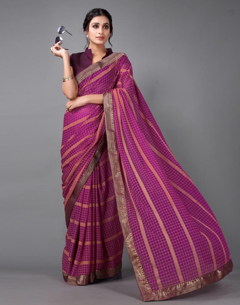 Magenta Printed Saree | 2323S205