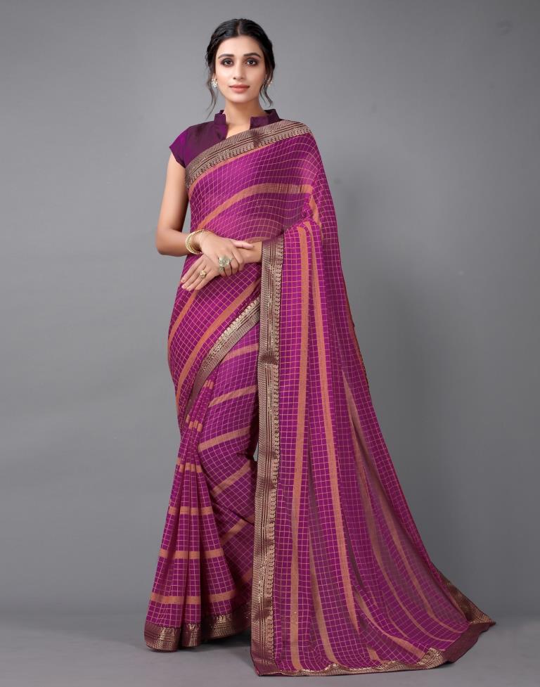 Magenta Printed Saree | 2323S205