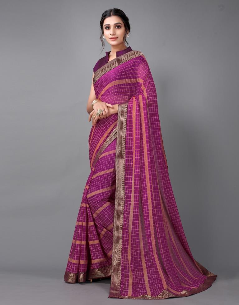 Magenta Printed Saree | 2323S205