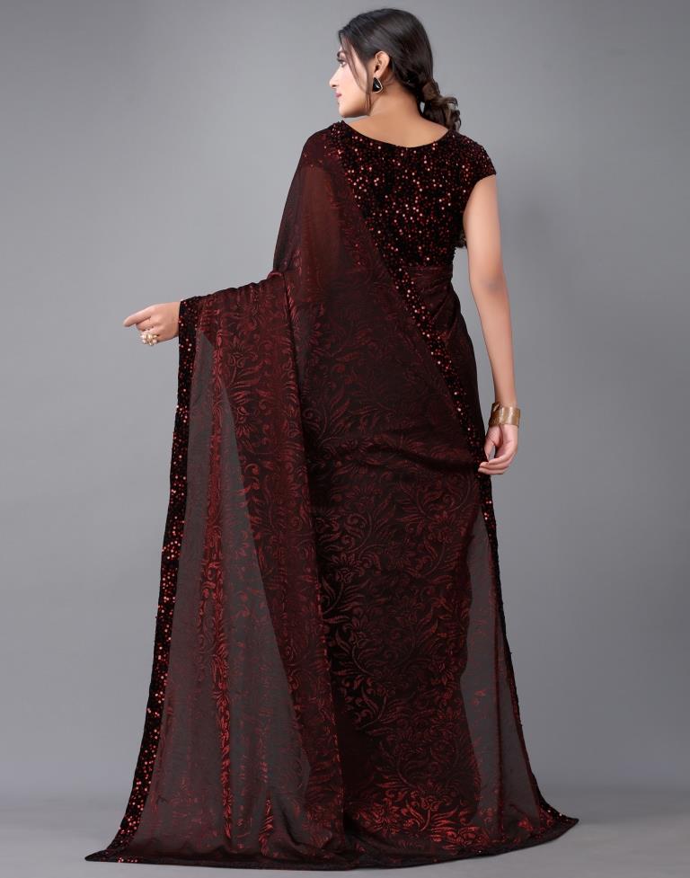 Maroon Woven Saree | 2324S211