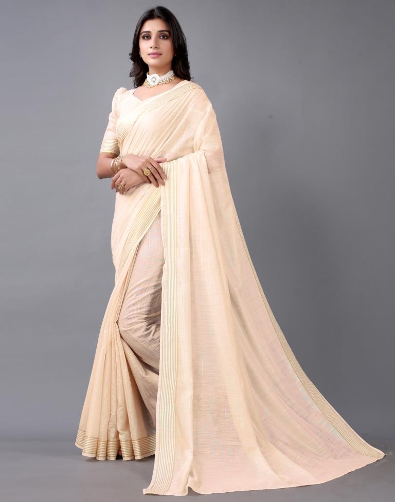 Cream Cotton Saree | 2325S2153
