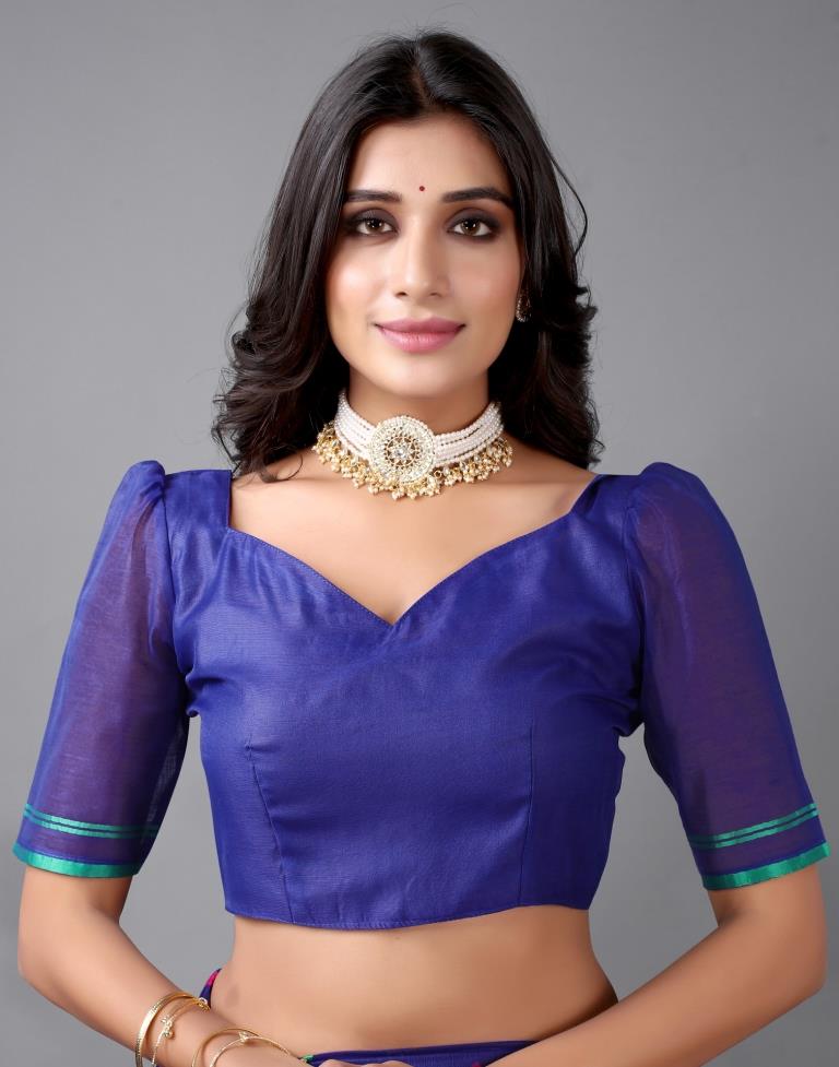 Royal Blue Jamdani Cotton Saree | 2325S2158