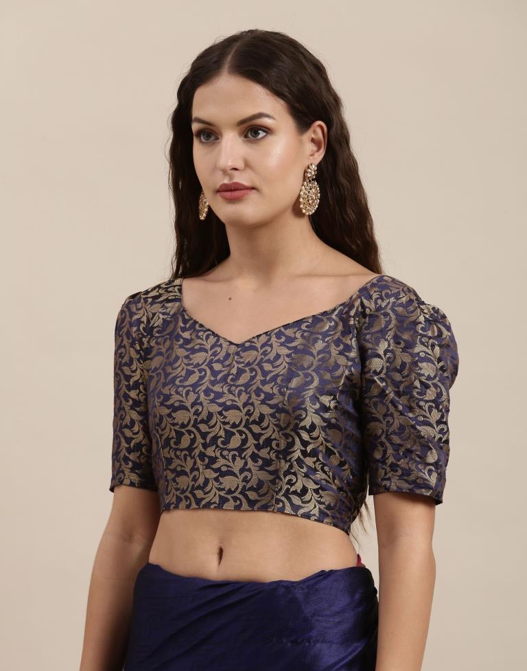 Navy Blue Silk Saree