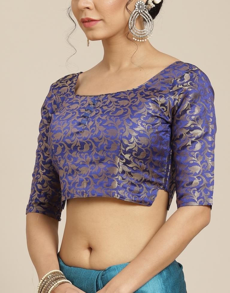 Peacock Blue Silk Saree