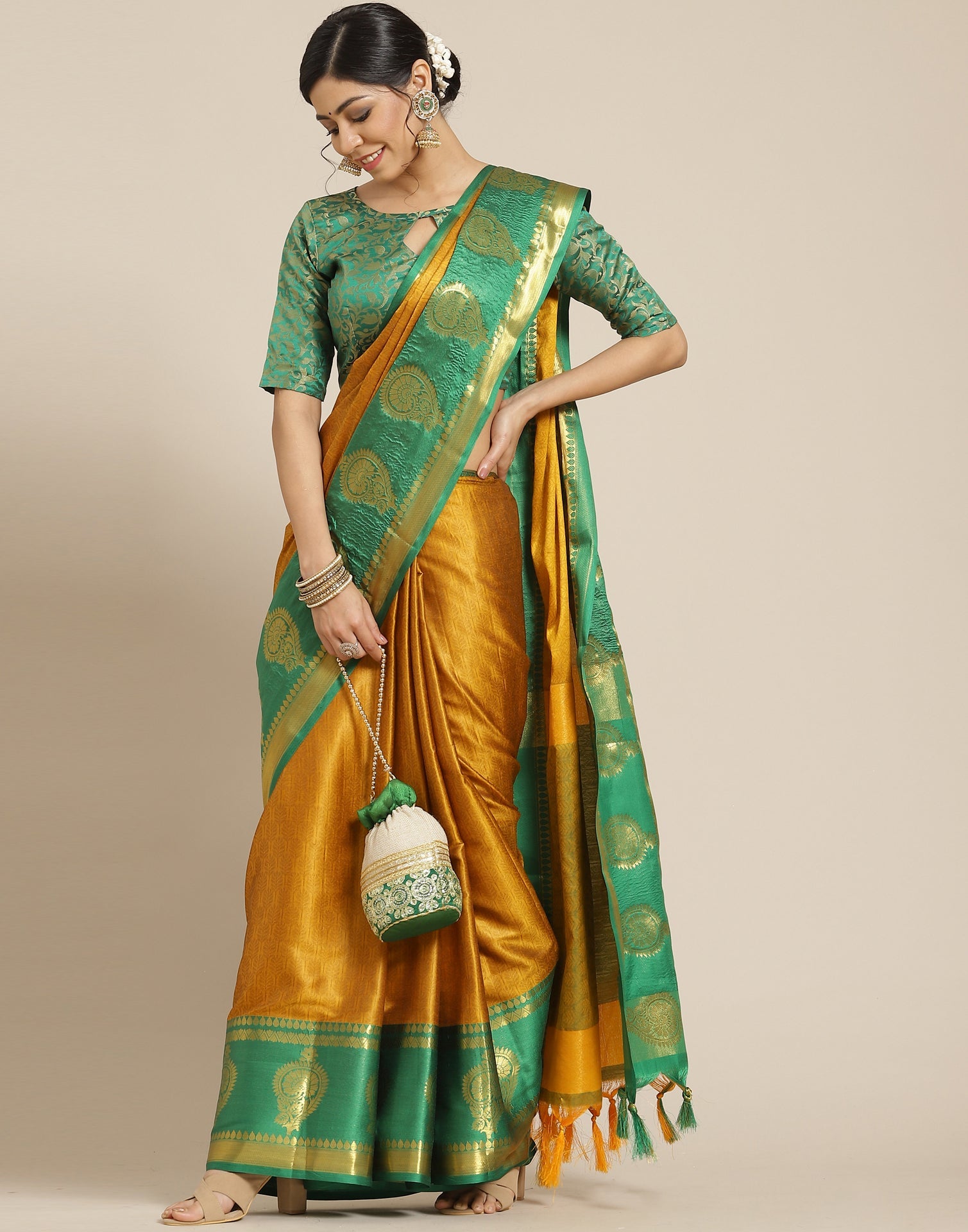 Turmeric Yellow Silk Saree