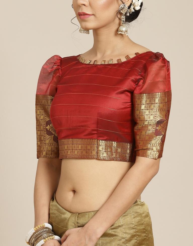 Beige Silk Saree