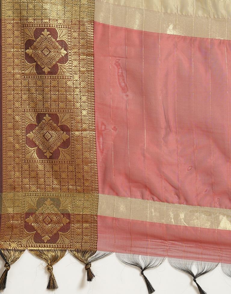 Beige Silk Saree
