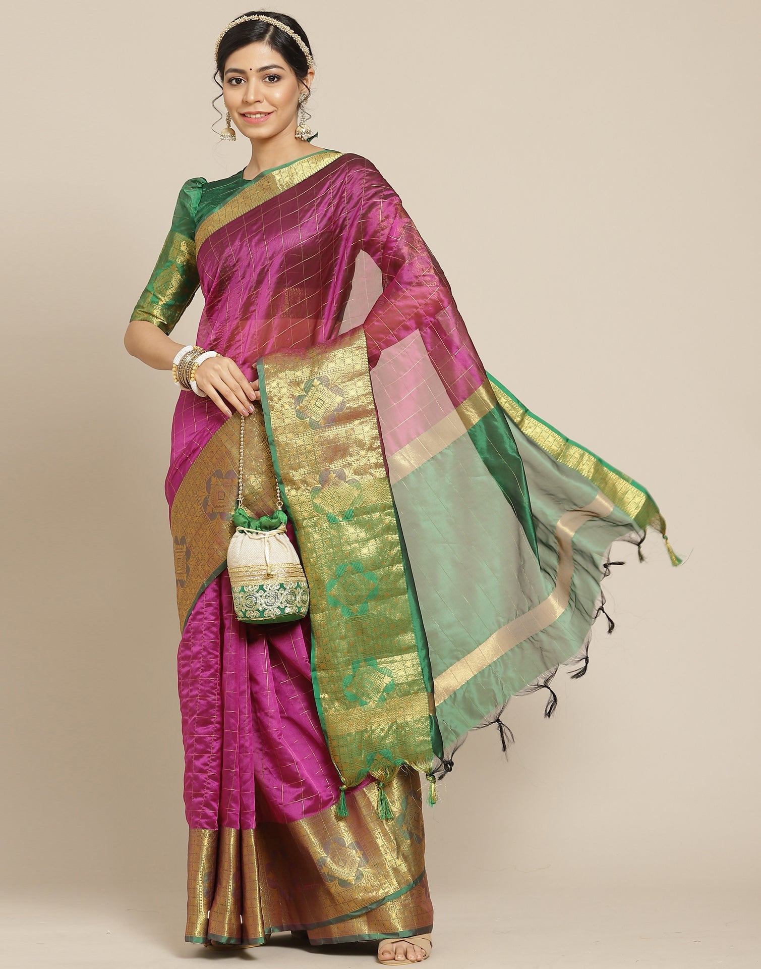 Magenta Silk Saree