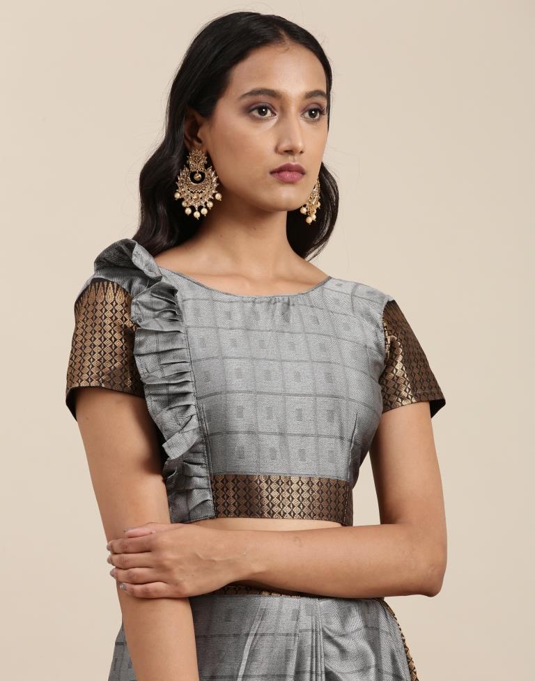 Grey Silk Saree