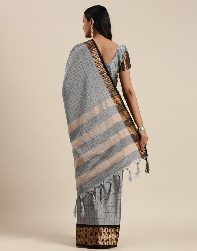 Grey Silk Saree